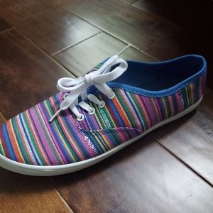 Colorfull canvas shoes size 8 women's,  worn once by soul mates